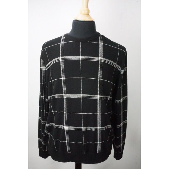 Ralph Lauren Purple Label RLPL Black Plaid 100% Cashmere Sweater XS BRAND NEW